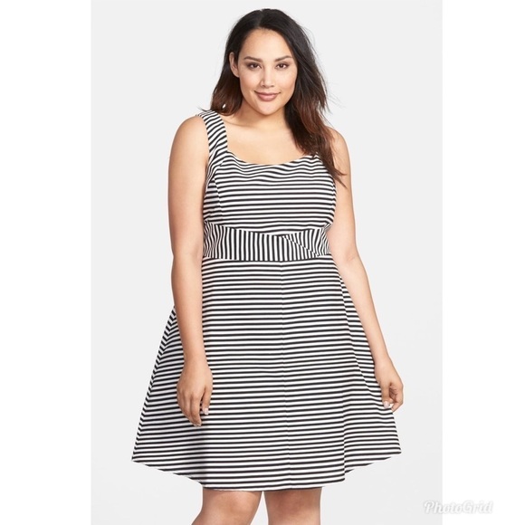 Halogen Contrast Back Stripe Sleeveless Dress 18W - Picture 2 of 8